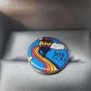 Vintage Seek God Pin Brooch